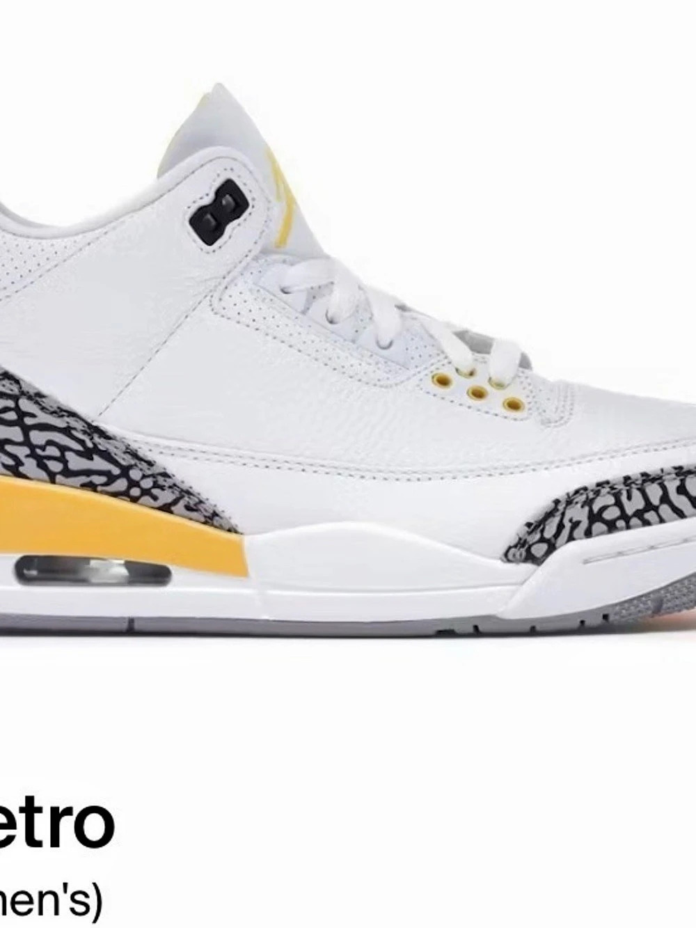 Jordan Air Jordan 3 Retro "Laser Orange" Sneakers White & Orange US 6.5 Like New